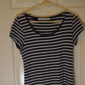 Max Studio Navy/White Striped top